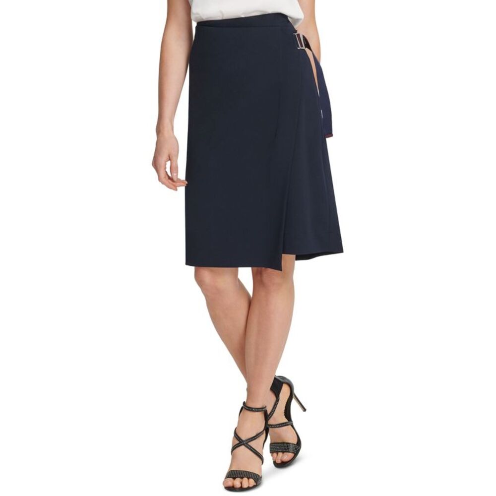 DKNY Asymmetrical Faux Wrap Skirt